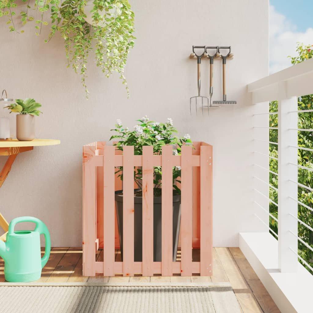 Garden Planter with Fence Design 70x70x70 cm Solid Wood Douglas