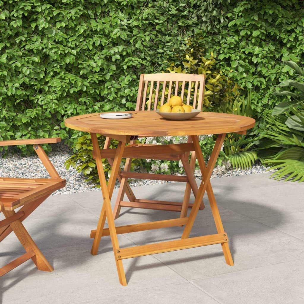 Folding Garden Table A~ 90x75 cm Solid Wood Acacia