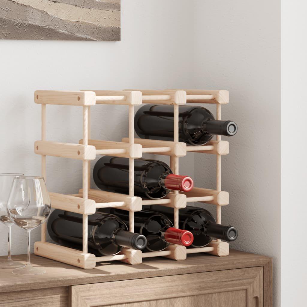 Wine Rack for 12 Bottles 36x23x36 cm Solid Wood Pine
