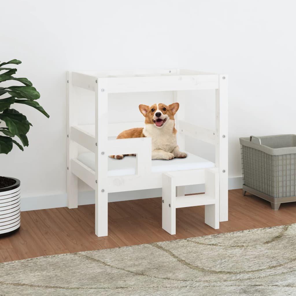 Dog Bed White 55.5x53.5x60 cm Solid Wood Pine