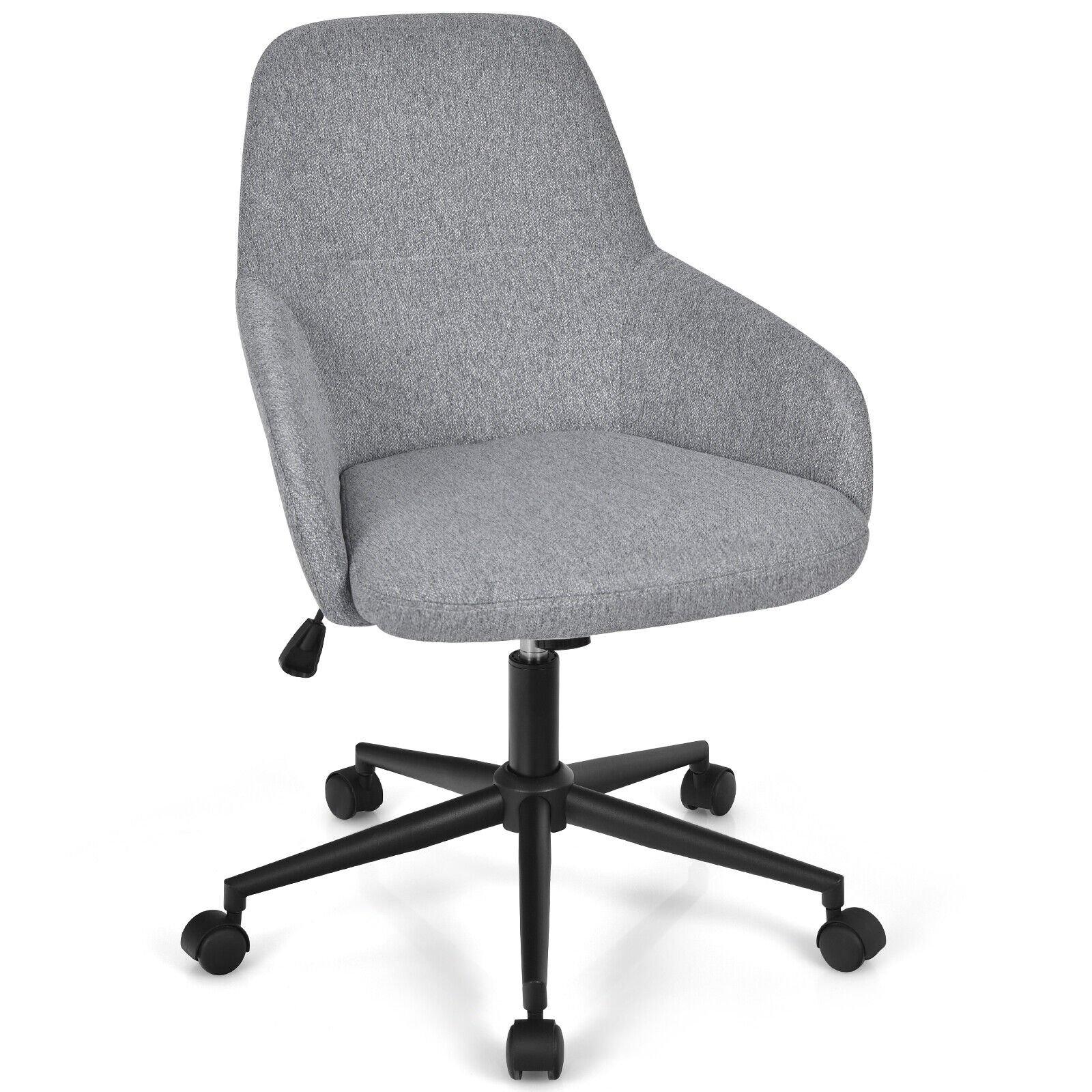 Upholstered Linen Fabric Leisure Chair Ergonomic Desk Chair