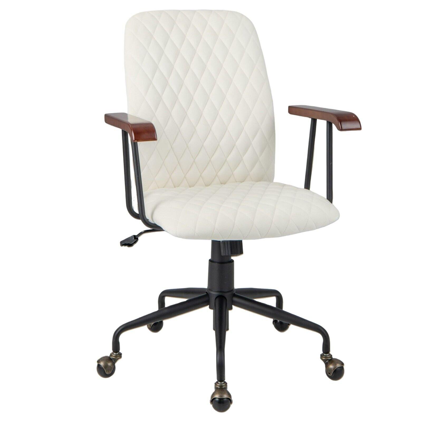 Velvet Leisure Chair Adjustable Swivel Home Office Chair Rolling Computer Chair Beige