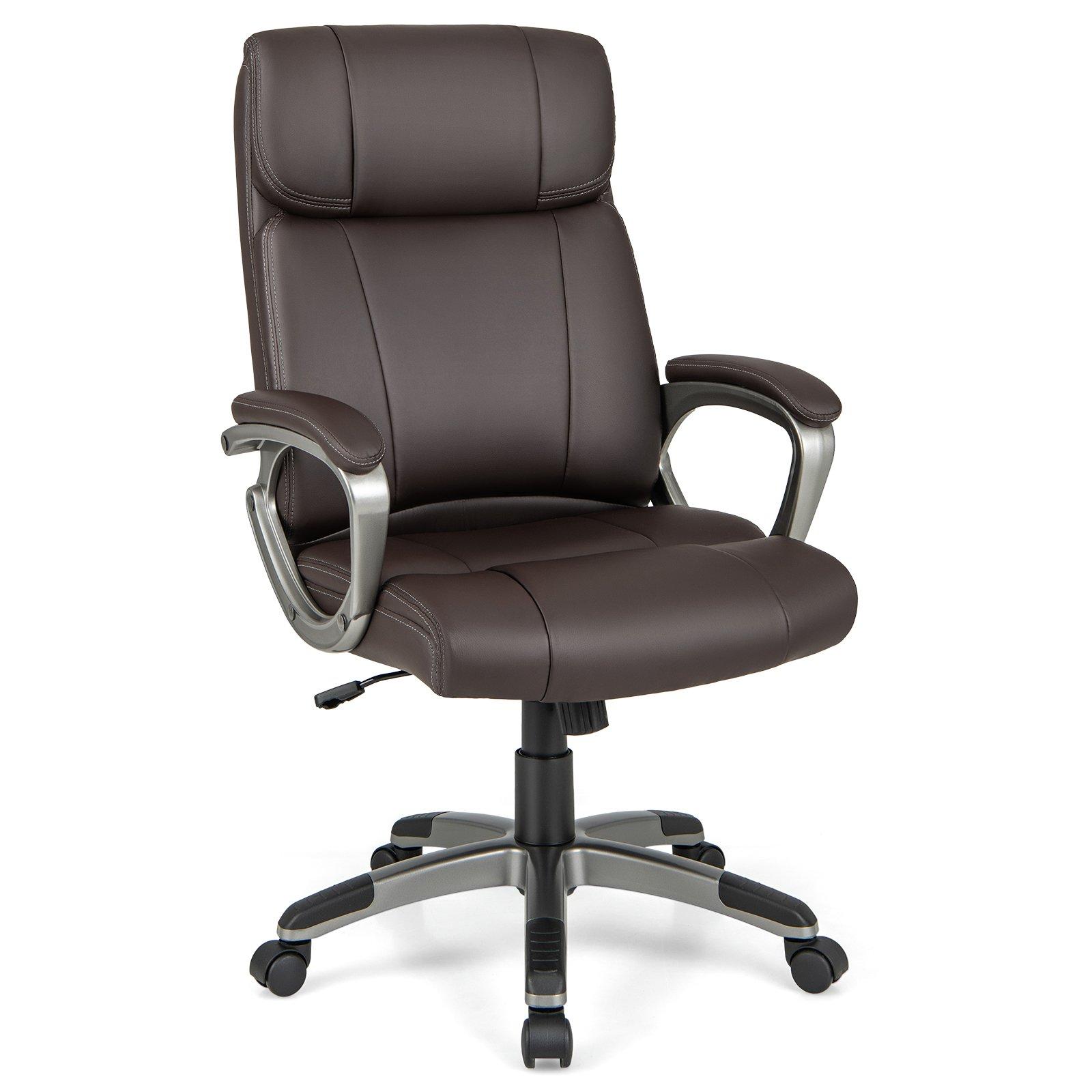 Executive Office Chair 360 Swivel PU Leather Computer Desk Chair W/ Rock Function