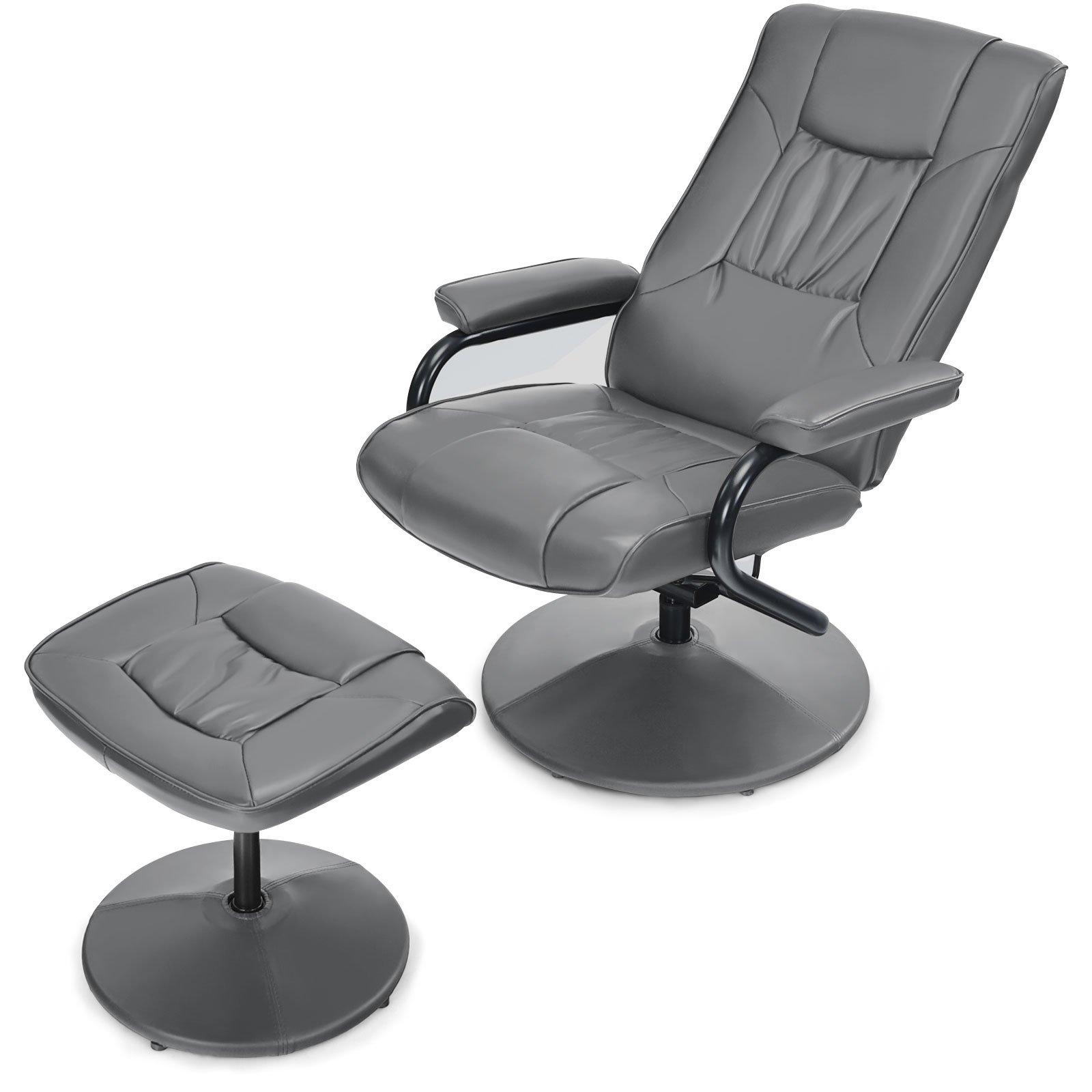 360 Swivel Recliner & Ottoman Set Lounge Chair W/ Adjustable Backrest & Padded Armrests