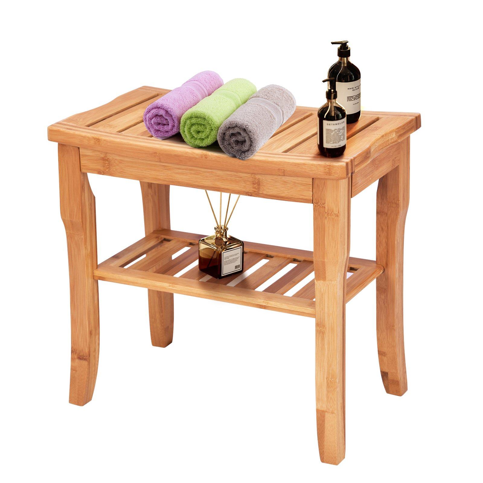 Bamboo Shower Chair Bathroom Shower Bench Seat Spa Chair