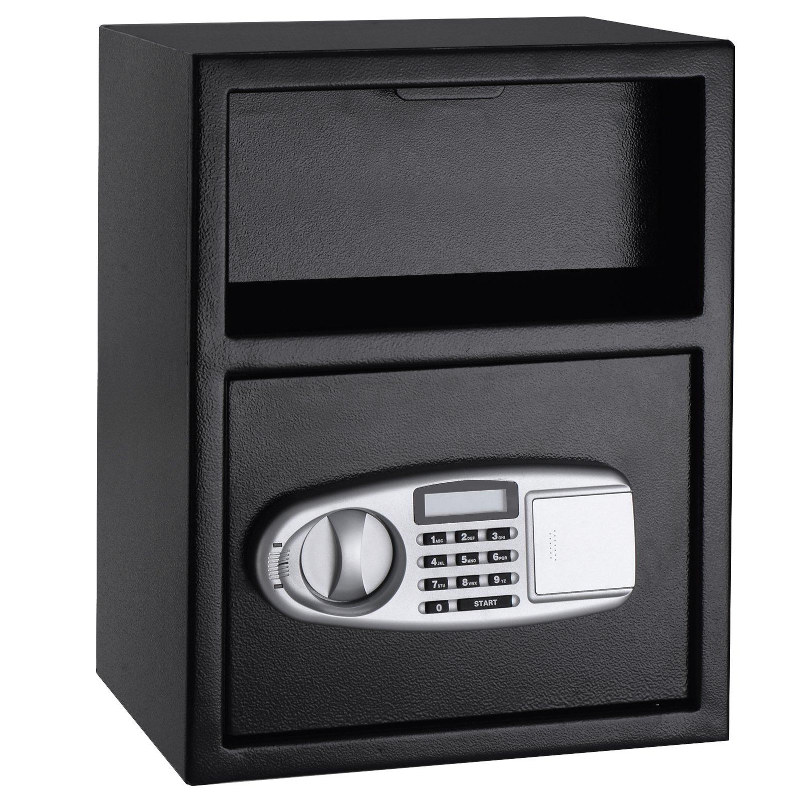 Digital Security Safe Box Cabinet Electronic Digital Keypad Deposit Lock W/ Keys