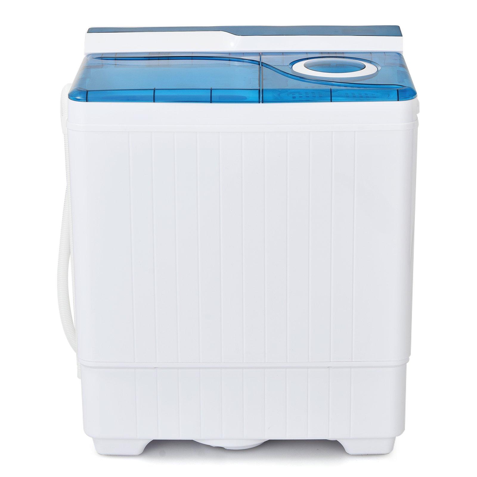 Twin Tub Portable Semi-automatic Washing Machine 6.5KG Washer+2KG Dryer Blue
