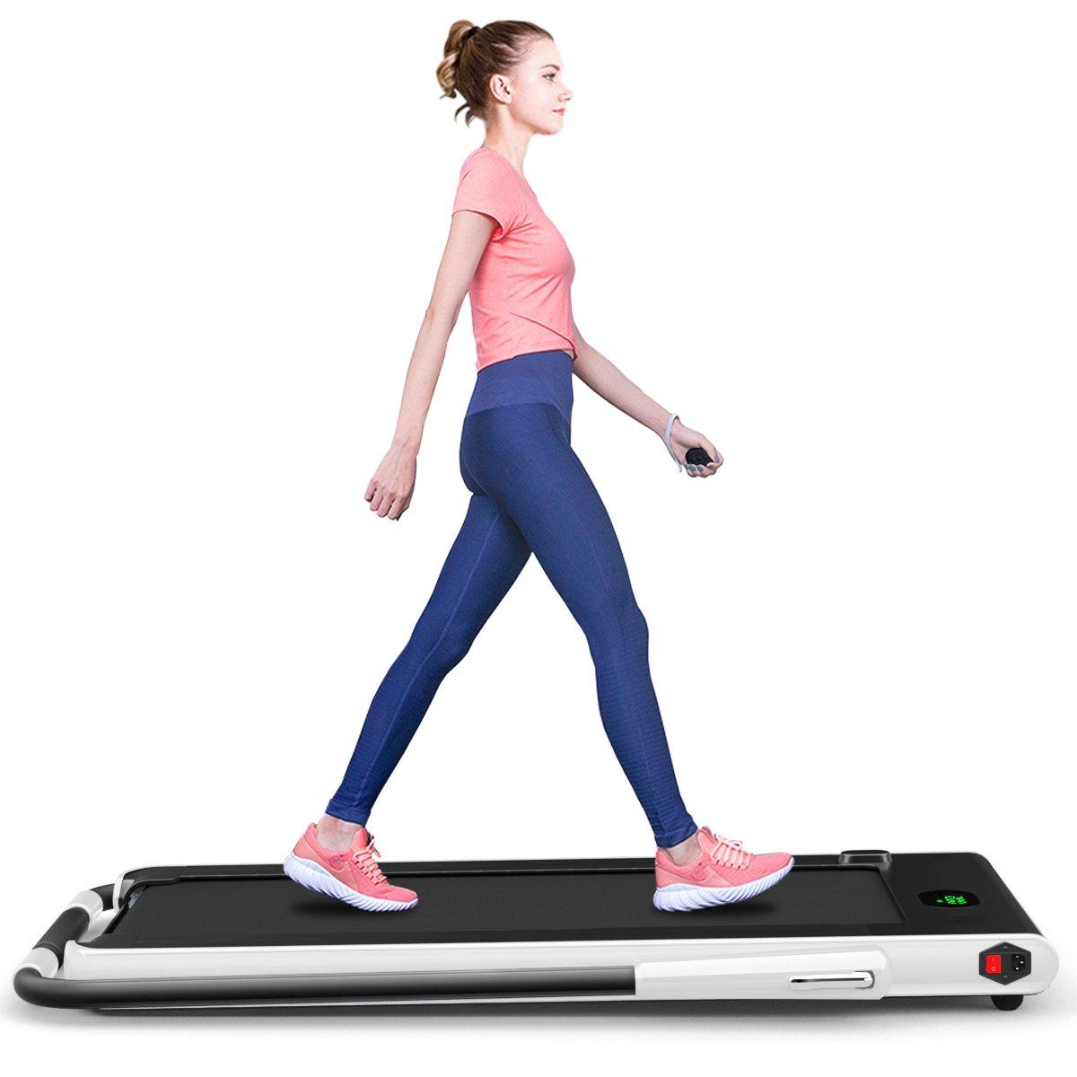 2 in 1 Folding Treadmill Under Desk Electric Pad Treadmill Portable Walking Jogging Running Machine