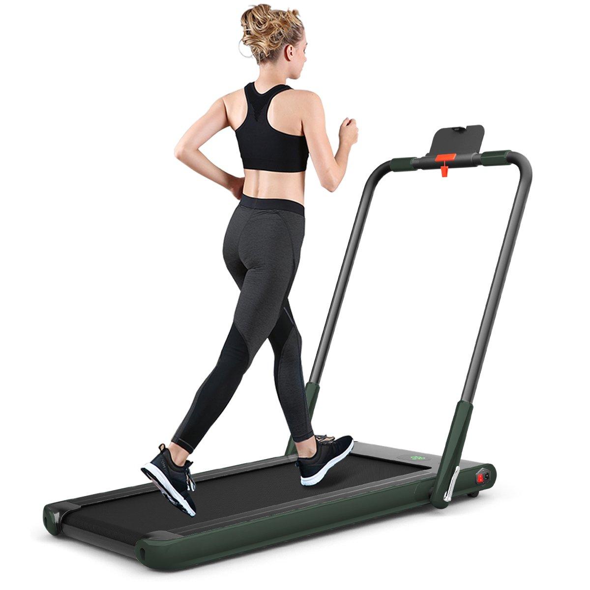 Folding Treadmill 2 In 1 Electric Running Machine Walking Treadmill w/ LED Display Remote Control