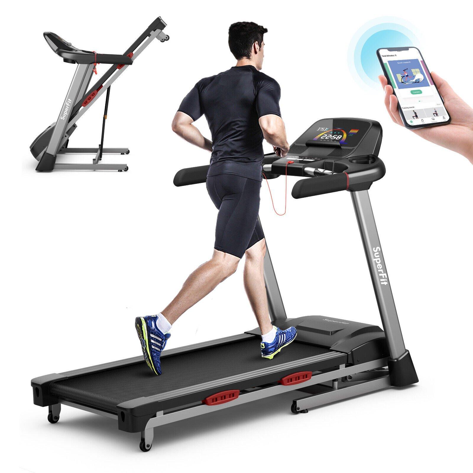Folding Treadmill 1.75HP Electric Running Machine w/ 20 Preset Programs