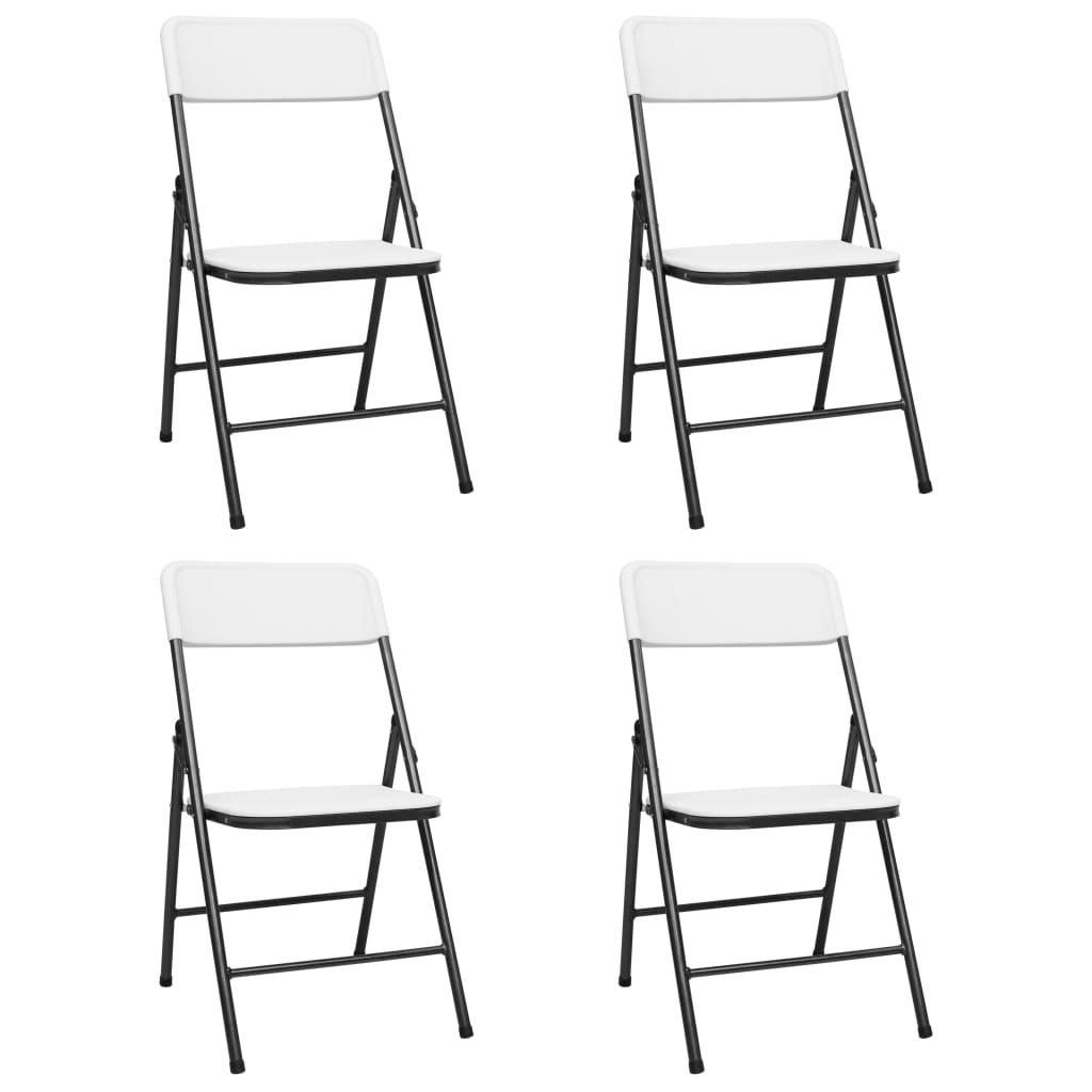 Folding Garden Chairs 4 pcs HDPE White