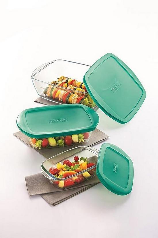 Pyrex 'Cook & Store' 6 Piece Rectangular Glass Food Container Set 2