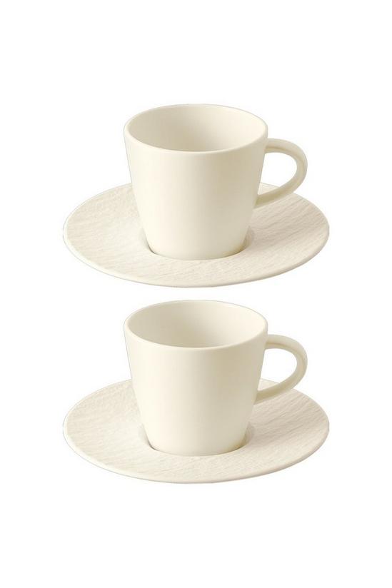 Villeroy & Boch 'Manufacture Rock' Blanc Set of 2 Coffee Cups and Saucers 3