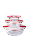Pyrex 'Cook & Heat' 3 Piece Round Glass Food Container Set thumbnail 1