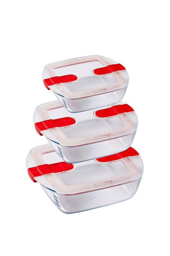Pyrex Set of 3 Cook & Heat Square Containers 1
