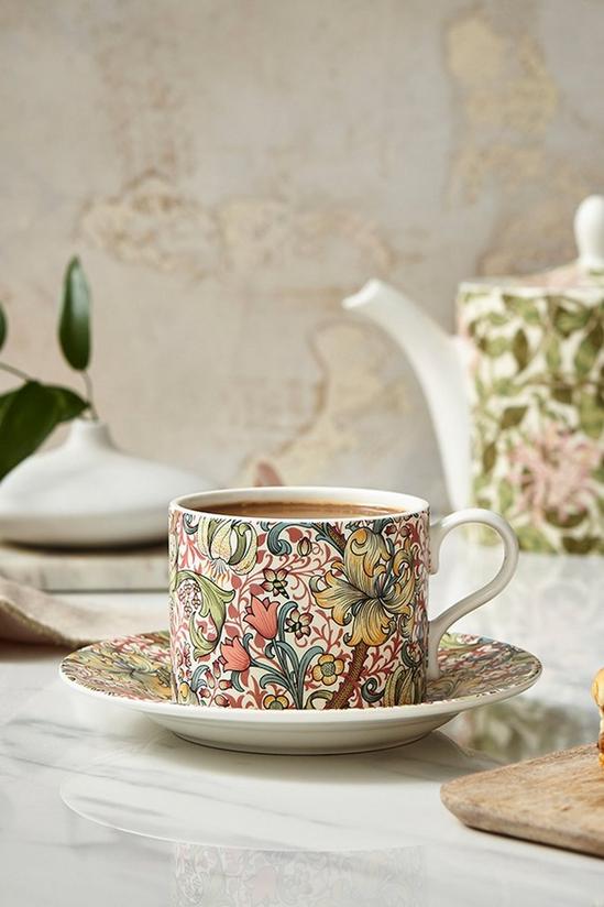 Spode Morris & Co 'Morris & Co.' Set of 2 Teacups & Saucers – Golden Lily 3
