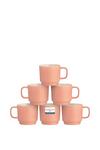 Mason Cash Embossed Line Set of 6 Mugs Pink thumbnail 1