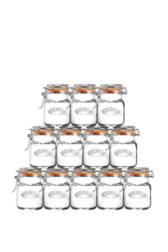 Kilner Set of 12 Clip Top Square Spice Jars 70ml 1