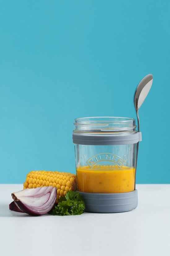 Kilner Set of 2 Soup Jar with Spoon Set, 350ml, Clear 4