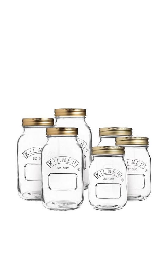 Kilner Set of 6 Preserve Jars, 0.5L and 1L 1