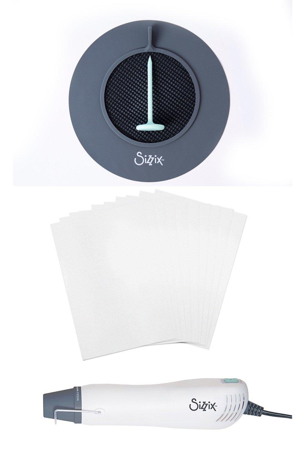 Sizzix  Heat Tool Dual Speed, Shrink Plastic Printable 10 Sheets & Shrink Plastic Accessories Set