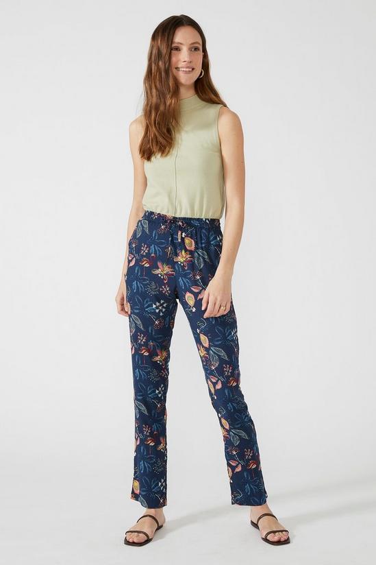 Mantaray Tropical Print Soft Tapered Trouser 1