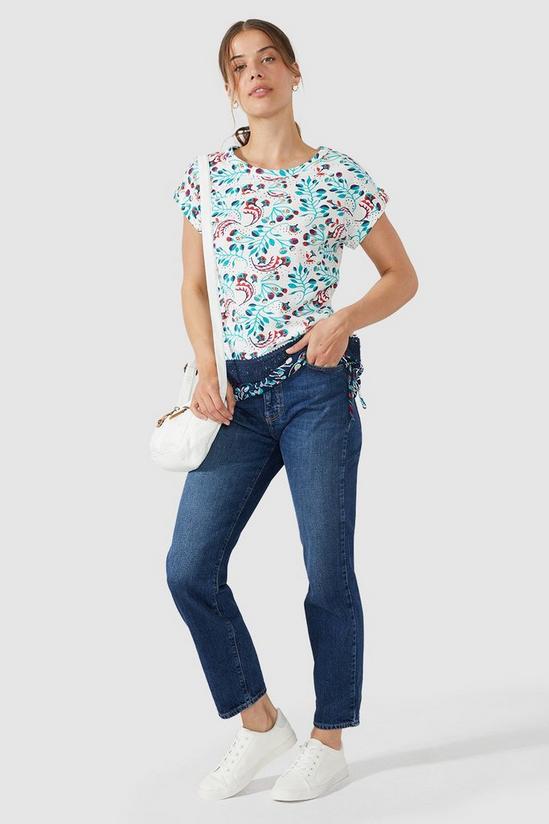 Mantaray Poppy Seed Floral Lace Hem T-Shirt 4