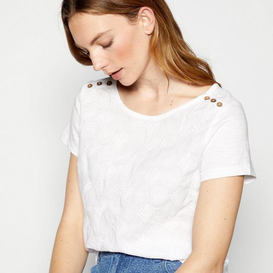 Mantaray Embroidered Scoop Neck T-Shirt 2