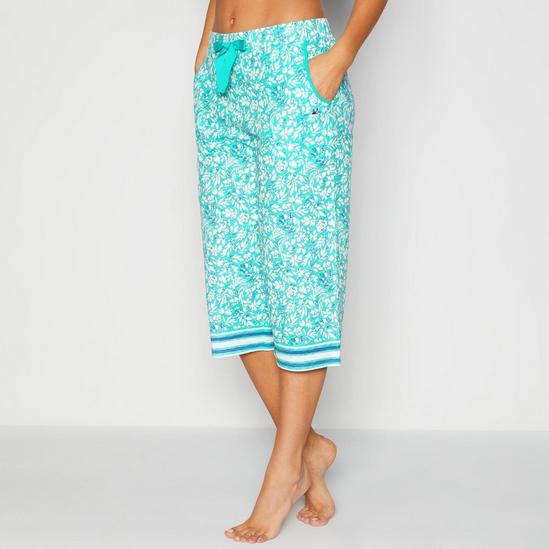 Mantaray Green Floral Print Cropped Pyjama Trousers 2