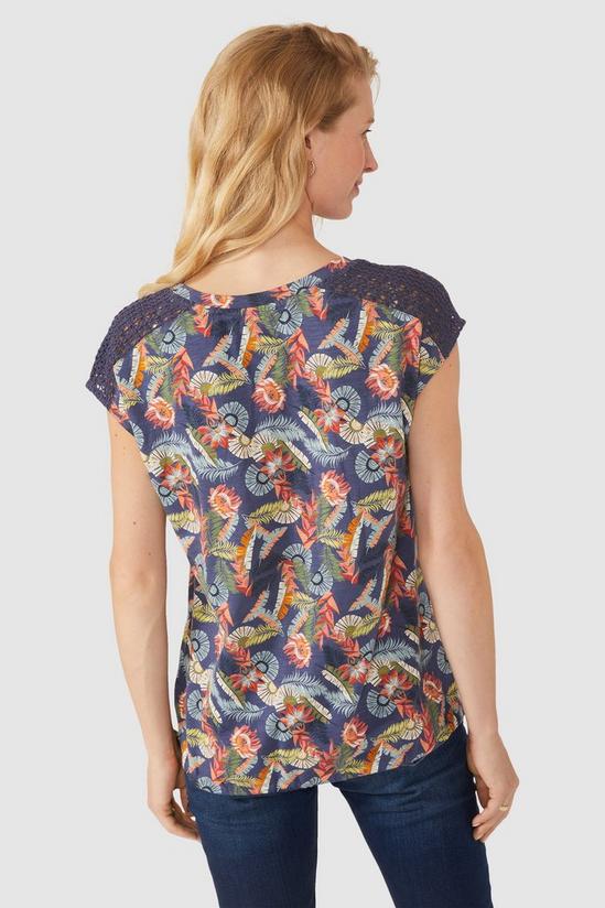 Mantaray Jungle Flower Lace Shoulder T-shirt 3