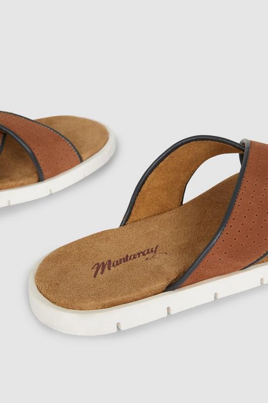 Mantaray Mantaray Perforated Strap Leather Sandal 3