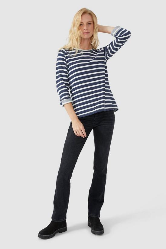 Mantaray Cosy Striped Brushed Back Crew Neck Sweat Top 1