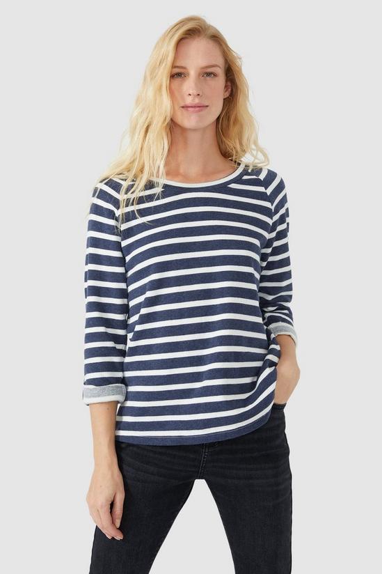 Mantaray Cosy Striped Brushed Back Crew Neck Sweat Top 2