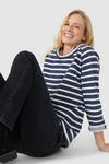 Mantaray Cosy Striped Brushed Back Crew Neck Sweat Top thumbnail 5