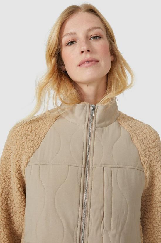 Mantaray Quilted Woven Front Borg Jacket 3