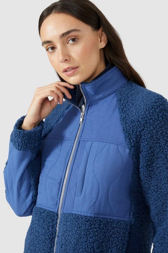 Mantaray Quilted Woven Front Borg Jacket 2