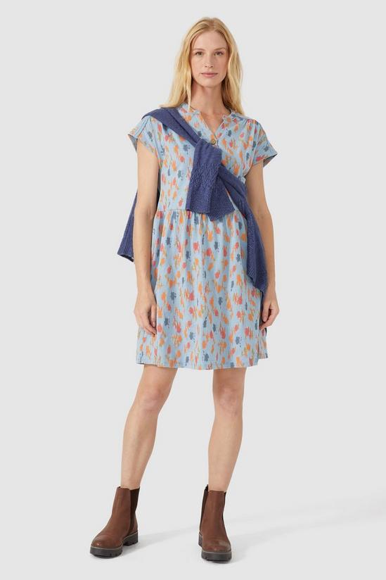 Mantaray Blurred Floral Print Slub Jersey Dress 1