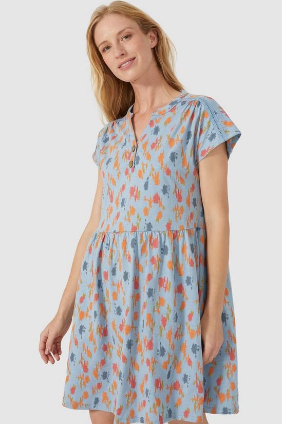 Mantaray Blurred Floral Print Slub Jersey Dress 2