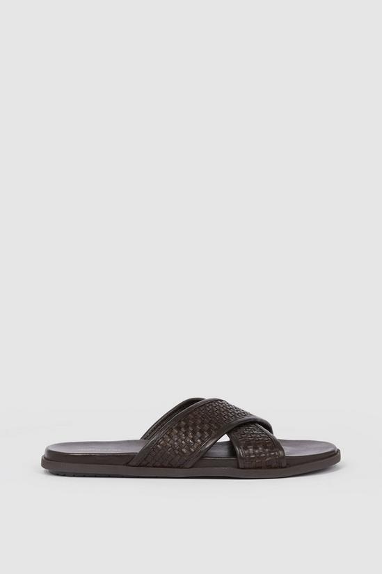 Mantaray Plymouth Woven Leather Crossover Sandal 1