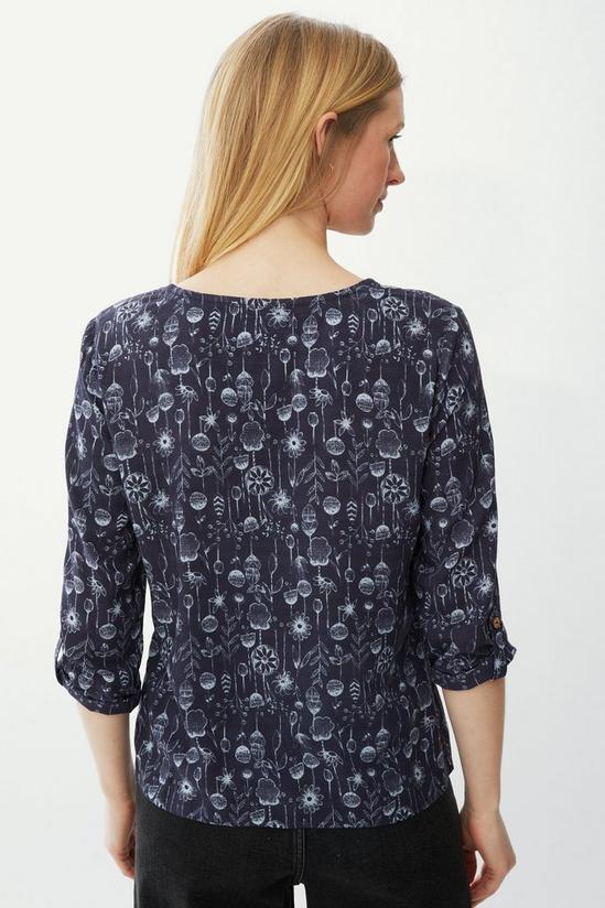 Mantaray Longsleeve Sketched Floral Scoop Neck Shell 3
