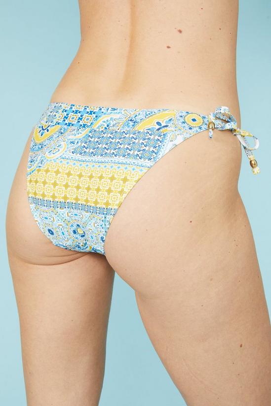 Mantaray Tile Print Tie Side Bikini Bottom 4