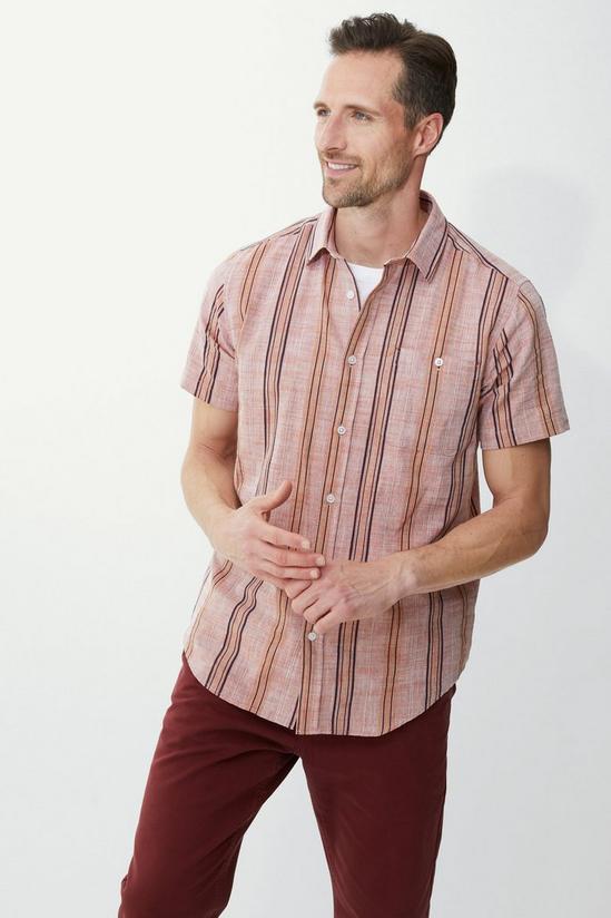 Mantaray Vertical Textured Stripe Ss Shirt 2
