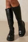 MissPap Lace Up Knee High Chunky Boots thumbnail 3