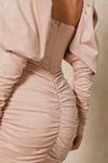 MissPap Premium Puff Shoulder Suedette Mini Dress thumbnail 4