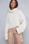 MissPap Ribbed Roll Neck Cropped Jumper thumbnail 1