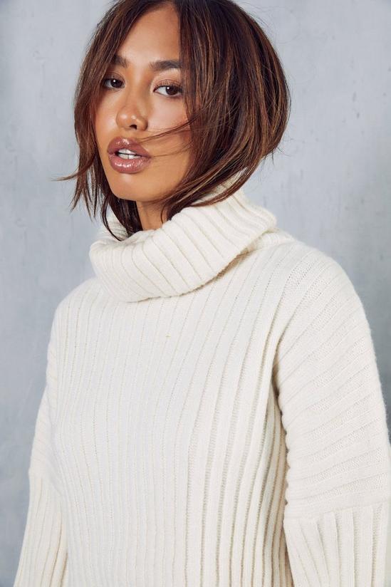 MissPap Ribbed Roll Neck Cropped Jumper 2
