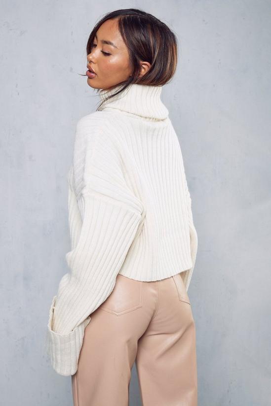 MissPap Ribbed Roll Neck Cropped Jumper 3