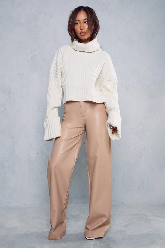 MissPap Ribbed Roll Neck Cropped Jumper 4