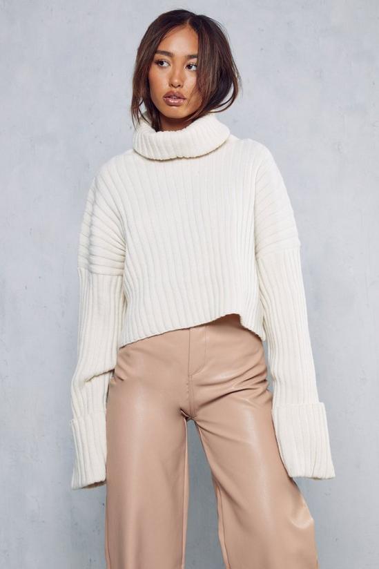 MissPap Ribbed Roll Neck Cropped Jumper 5