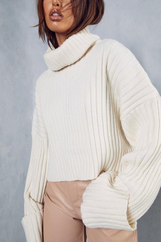 MissPap Ribbed Roll Neck Cropped Jumper 6